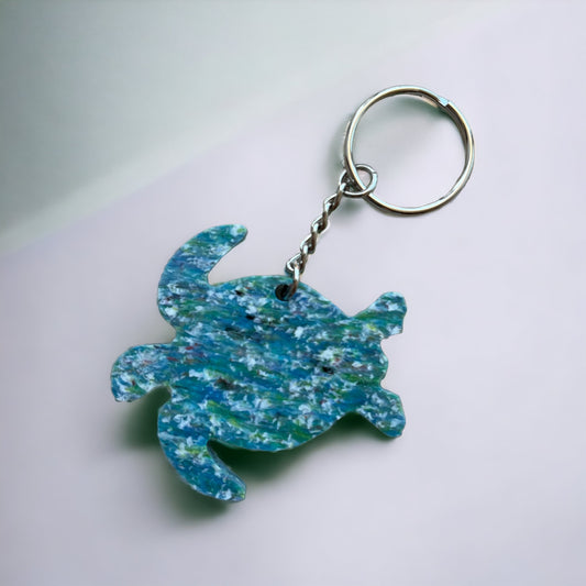 Microplastic Turtle Keychain